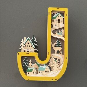 Anthropologie Wonderland scene monogram - J